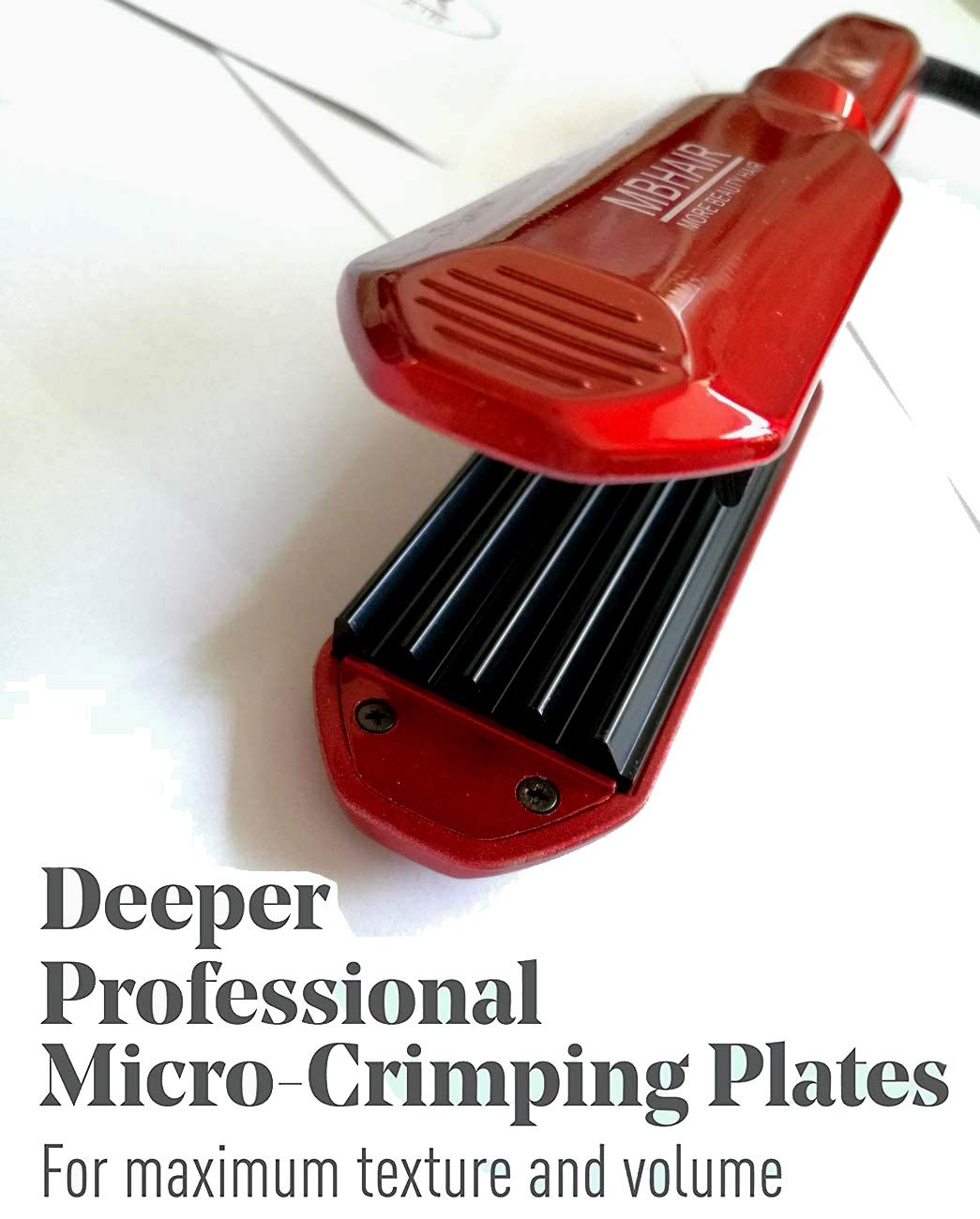 MBHAIR Ceramic Crimper Iron ergonomic handle demonstrates comfortable, beginner-friendly styling