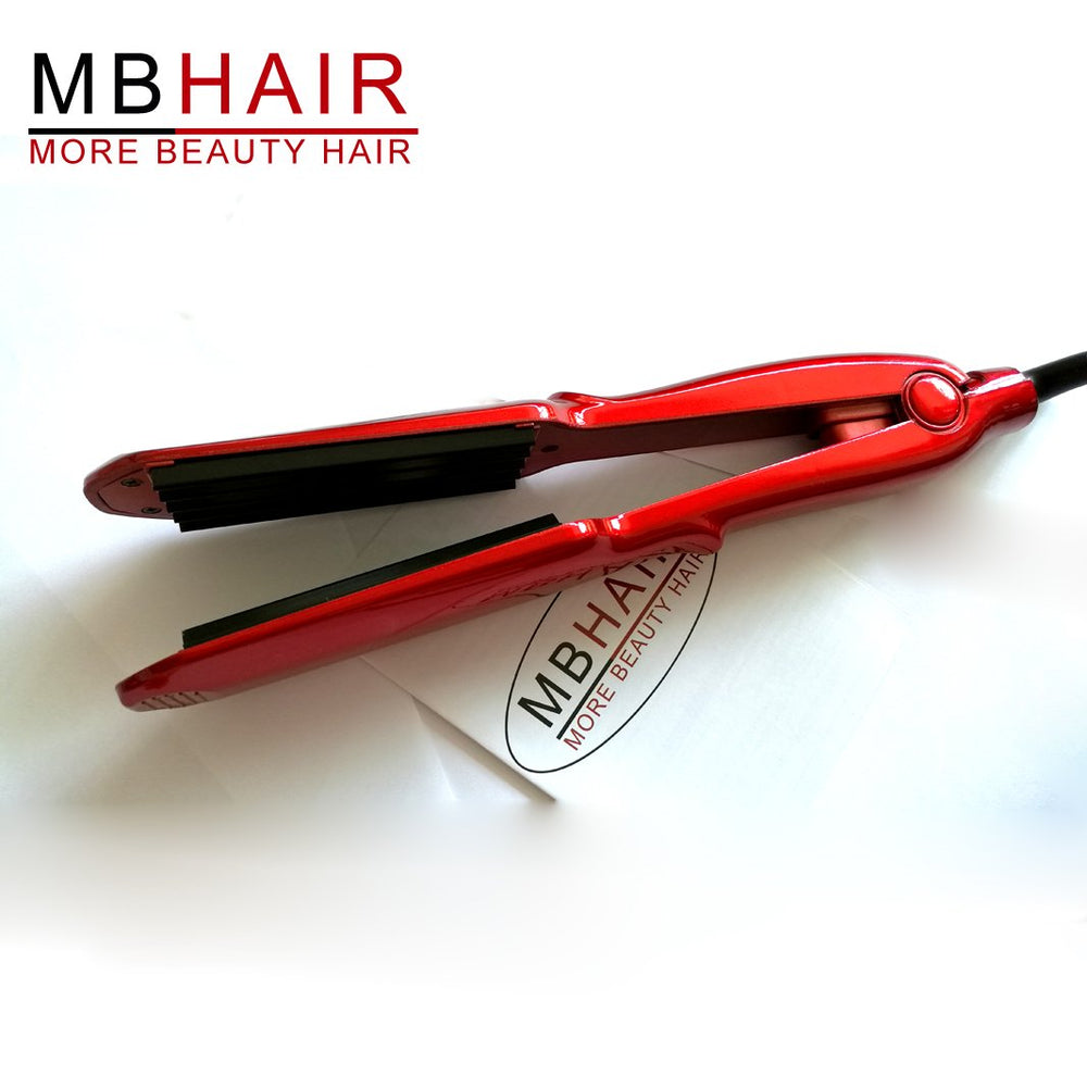 MBHAIR Ceramic Crimper Iron in-use shot demonstrates frizz reduction and hydration-friendly styling
