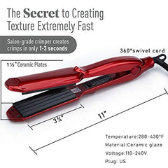 MBHAIR Ceramic Crimper Iron plates closeup reveals gentle ceramic surface for all hair types