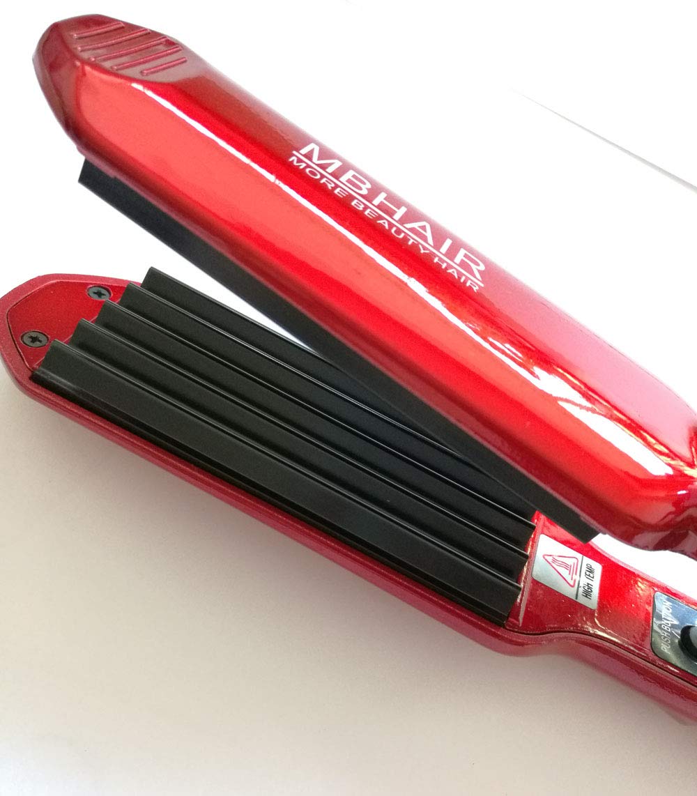 MBHAIR Ceramic Crimper Iron temperature close-up highlights quick heat-up and efficient performance