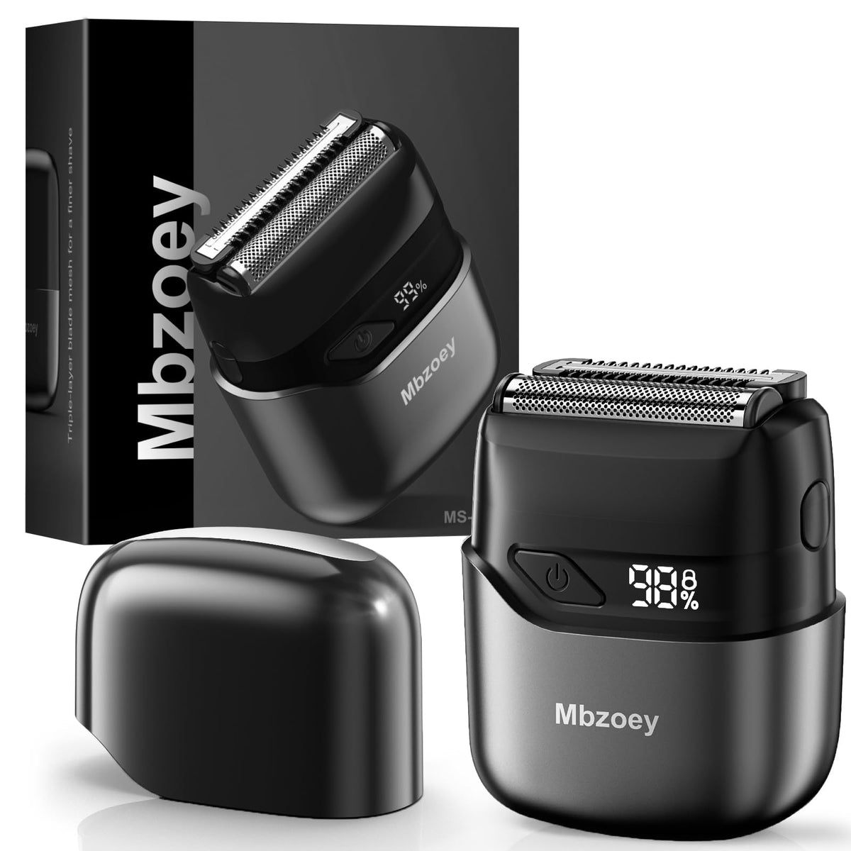 Mbzoey foil shaver face compact design enables quick, precise grooming.