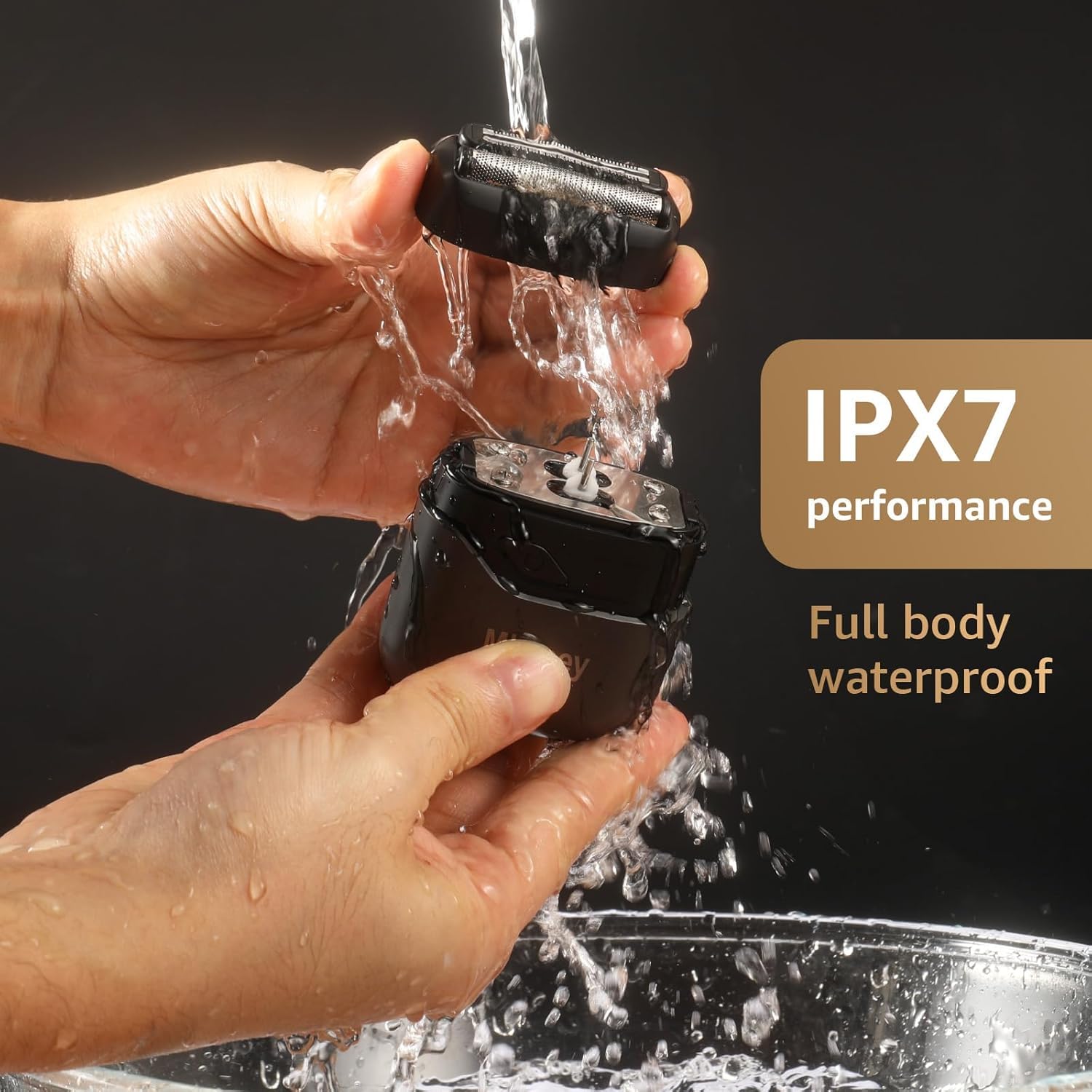 Mbzoey Mini Electric Razor IPX7 waterproof for wet or dry shaving