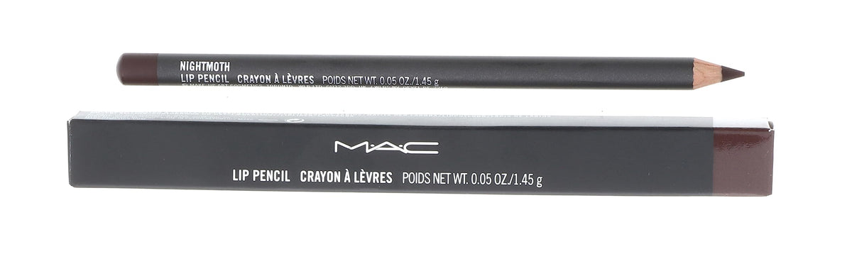 MC MAC Lip Pencil Nightmoth swatch shows deep burgundy shade for defined lips.