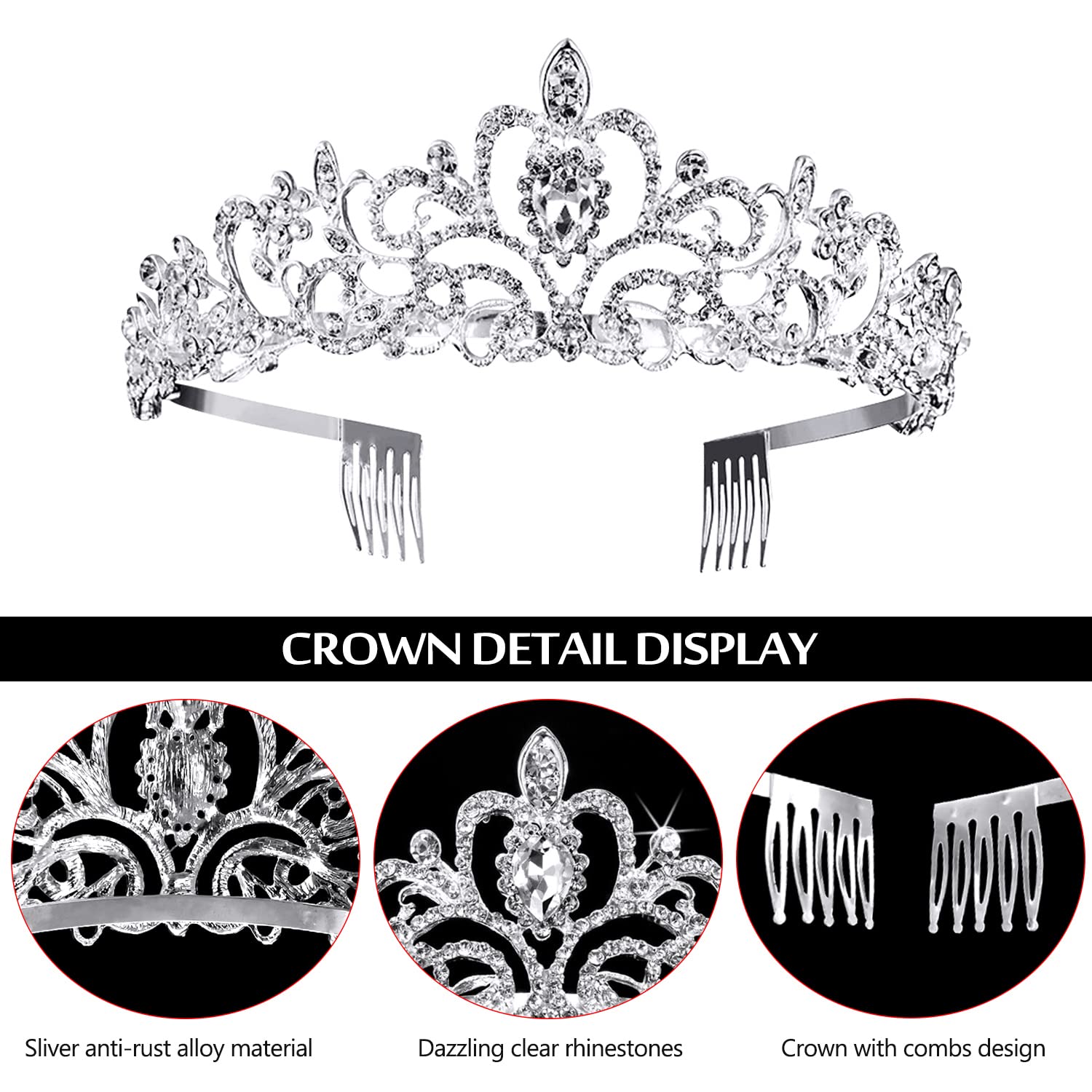 M&C Music Color Tiara combs secure the fit for steady wear.