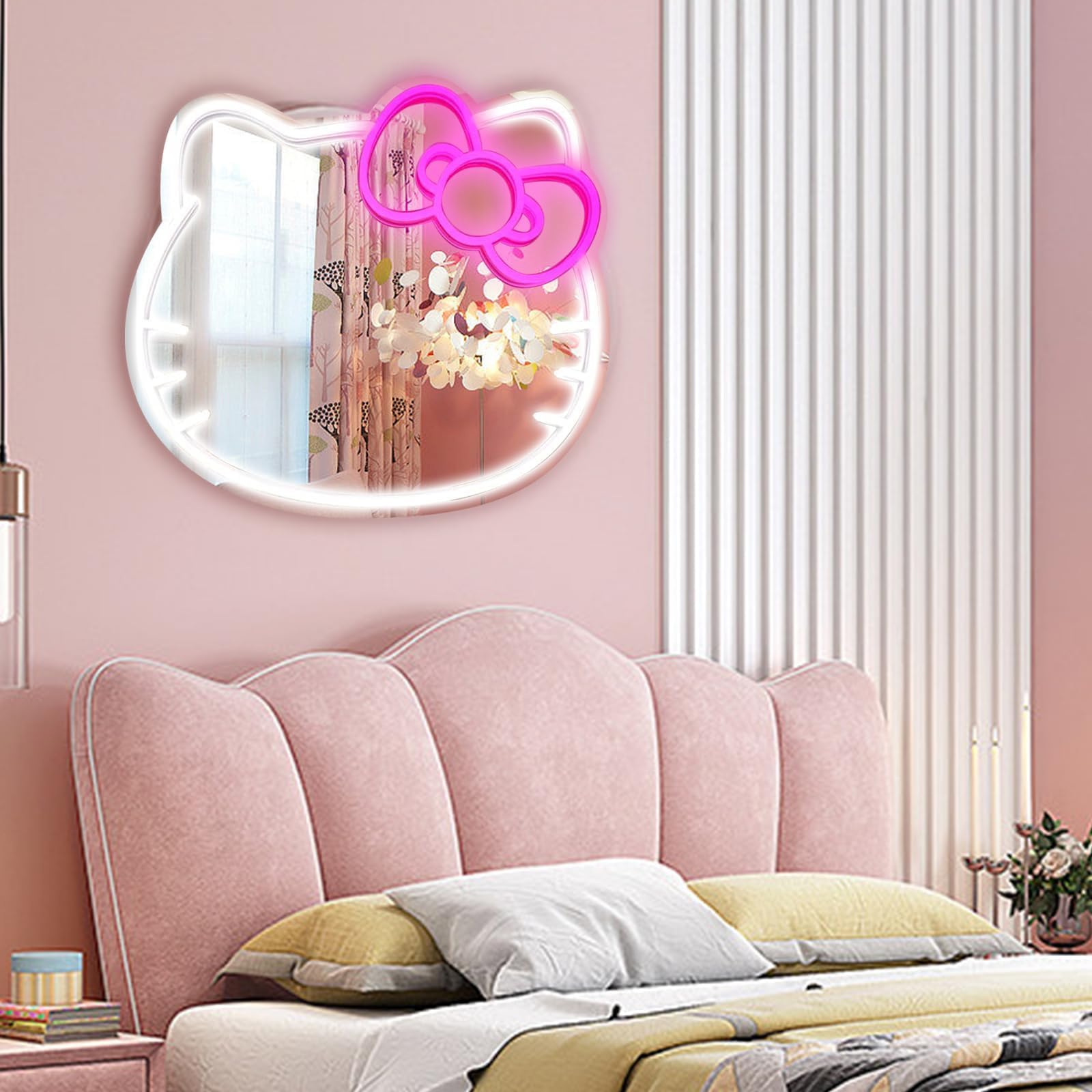 MCJSGSP Hello Kit Cat Neon Mirror pink room decor focal point