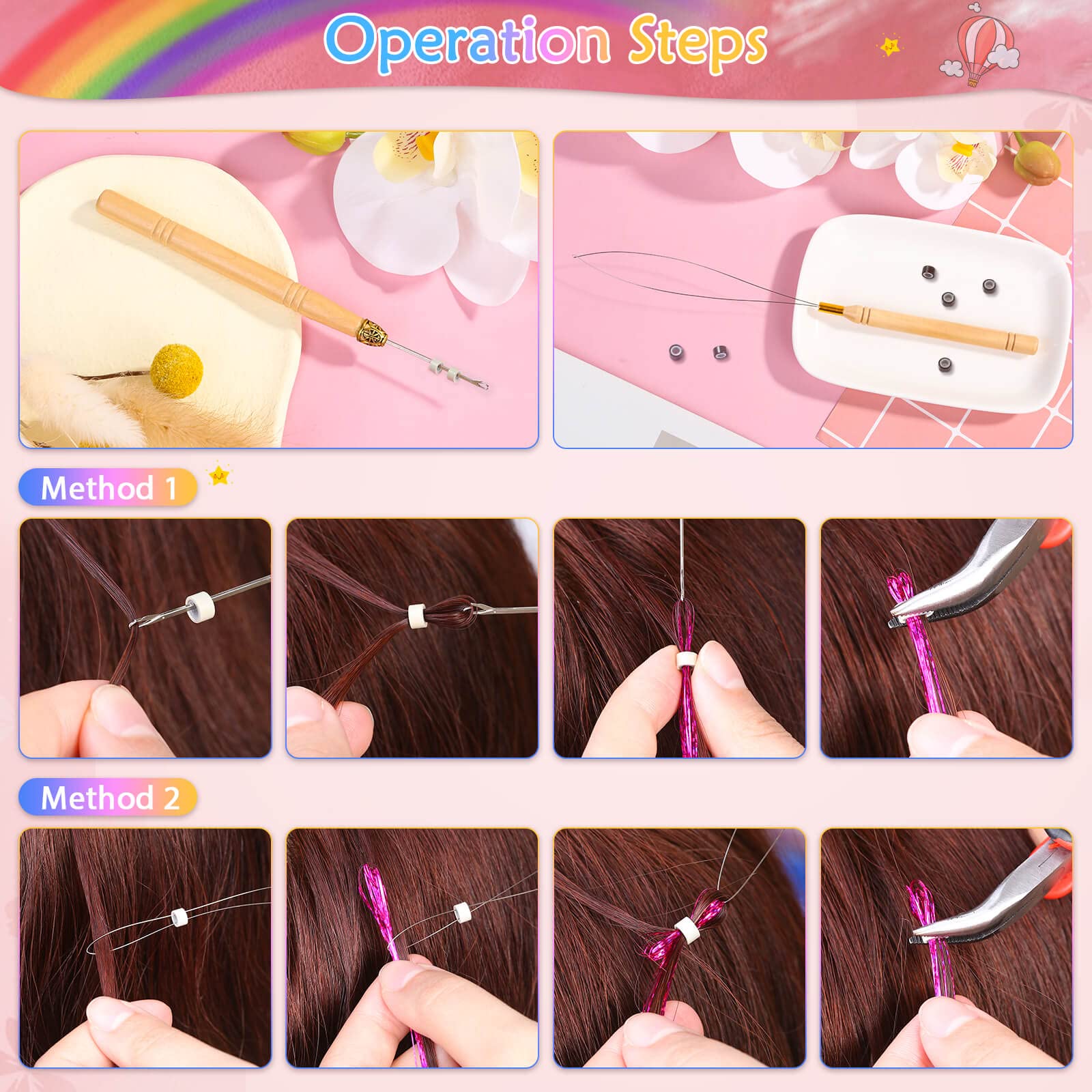 Mckanti hair tinsel worn for sparkling daily looks.
