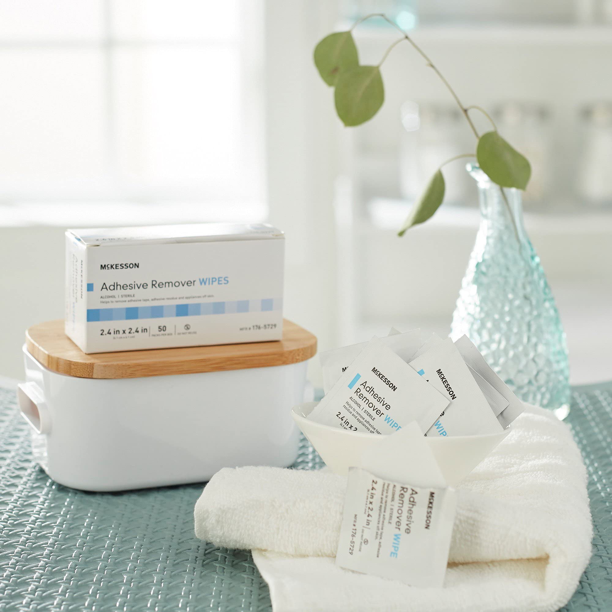 McKesson ostomy care use adhesive remover wipes for gentle residue removal