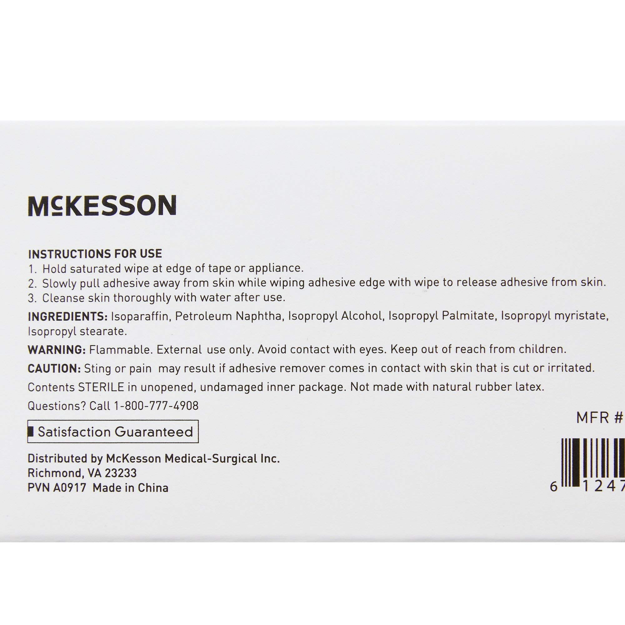 McKesson single-use adhesive remover wipes support hygiene and safety