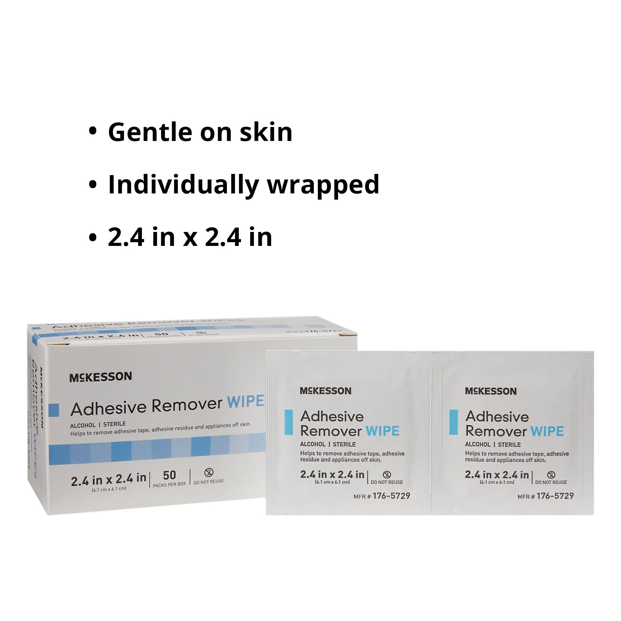 McKesson two-point-four-inch wipe provides precise coverage with minimal waste