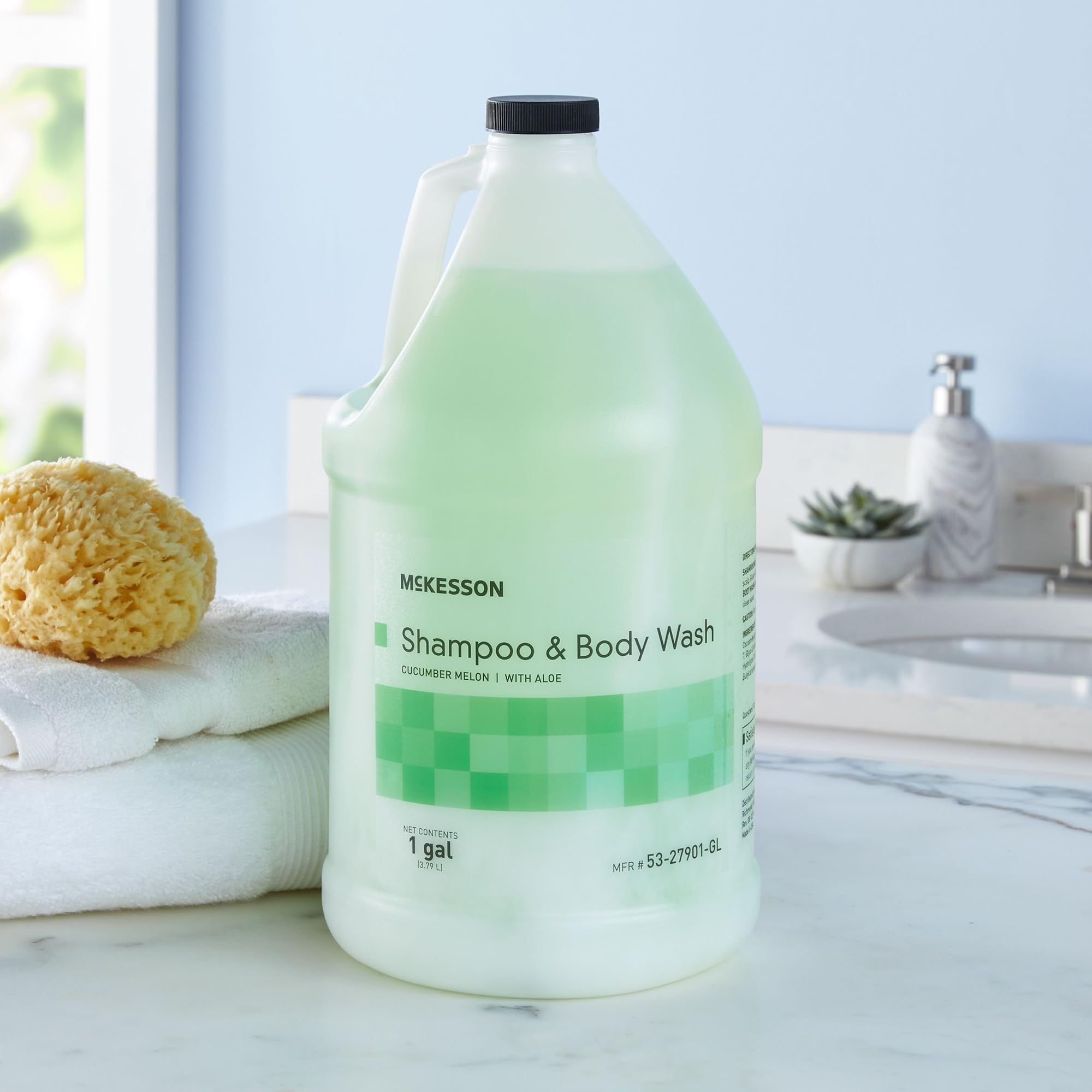 McKesson jug with pump not included for flexible refill setups.