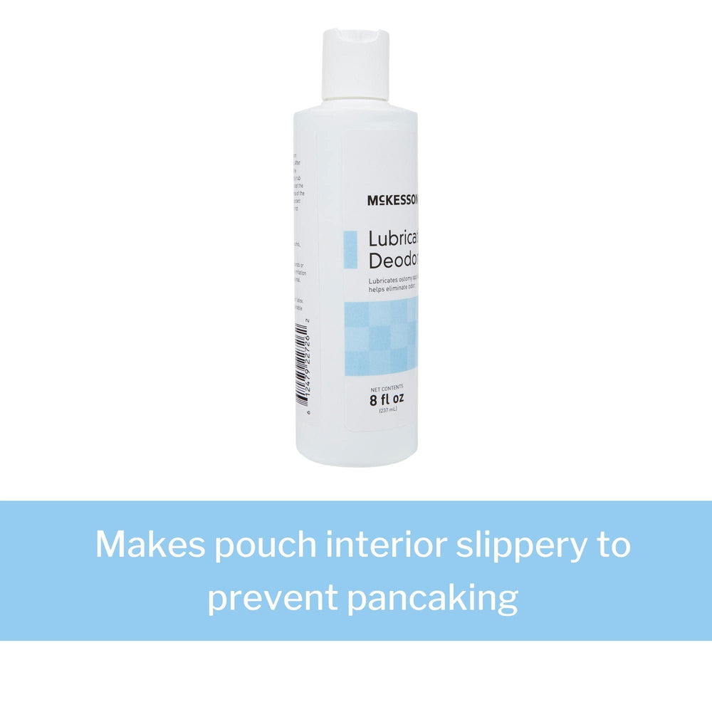 McKesson clear formula deodorant image emphasizes stain-free, mess-free application.