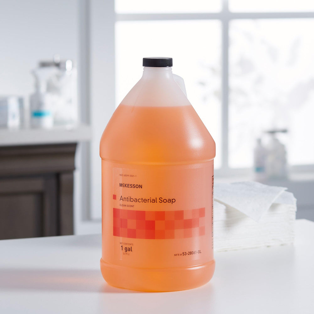 McKesson soap being transferred to a small bottle for portability