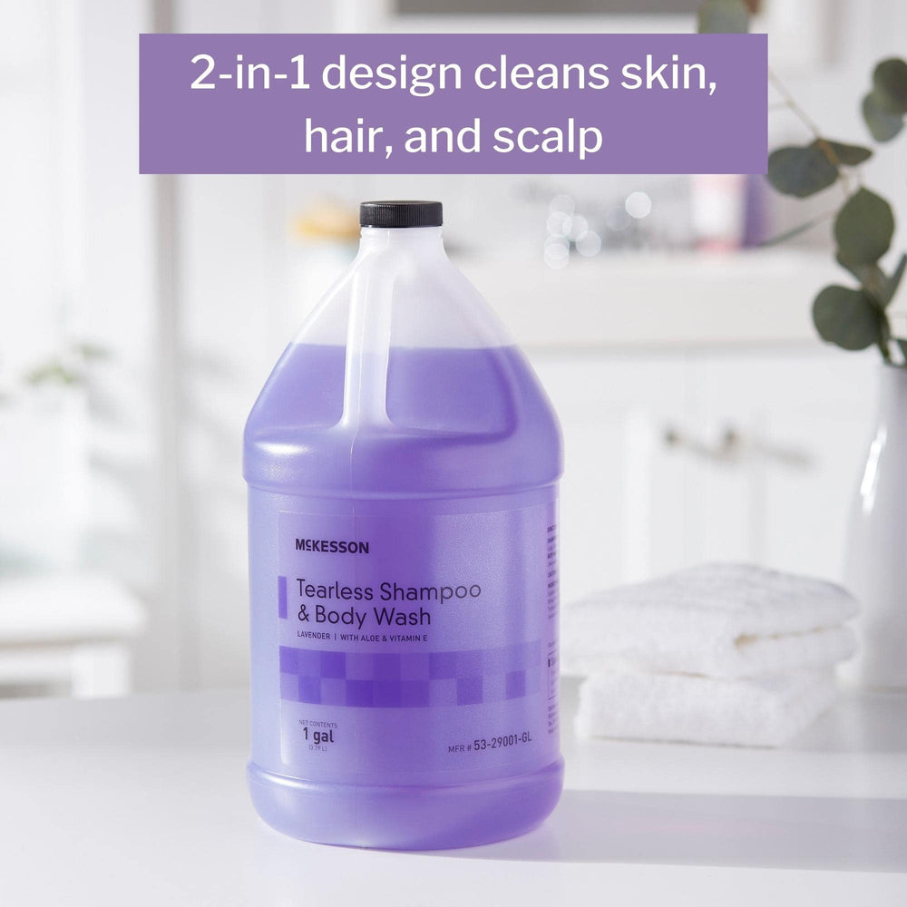 McKesson Lavender Body Wash bottle for tearless, soothing cleansing