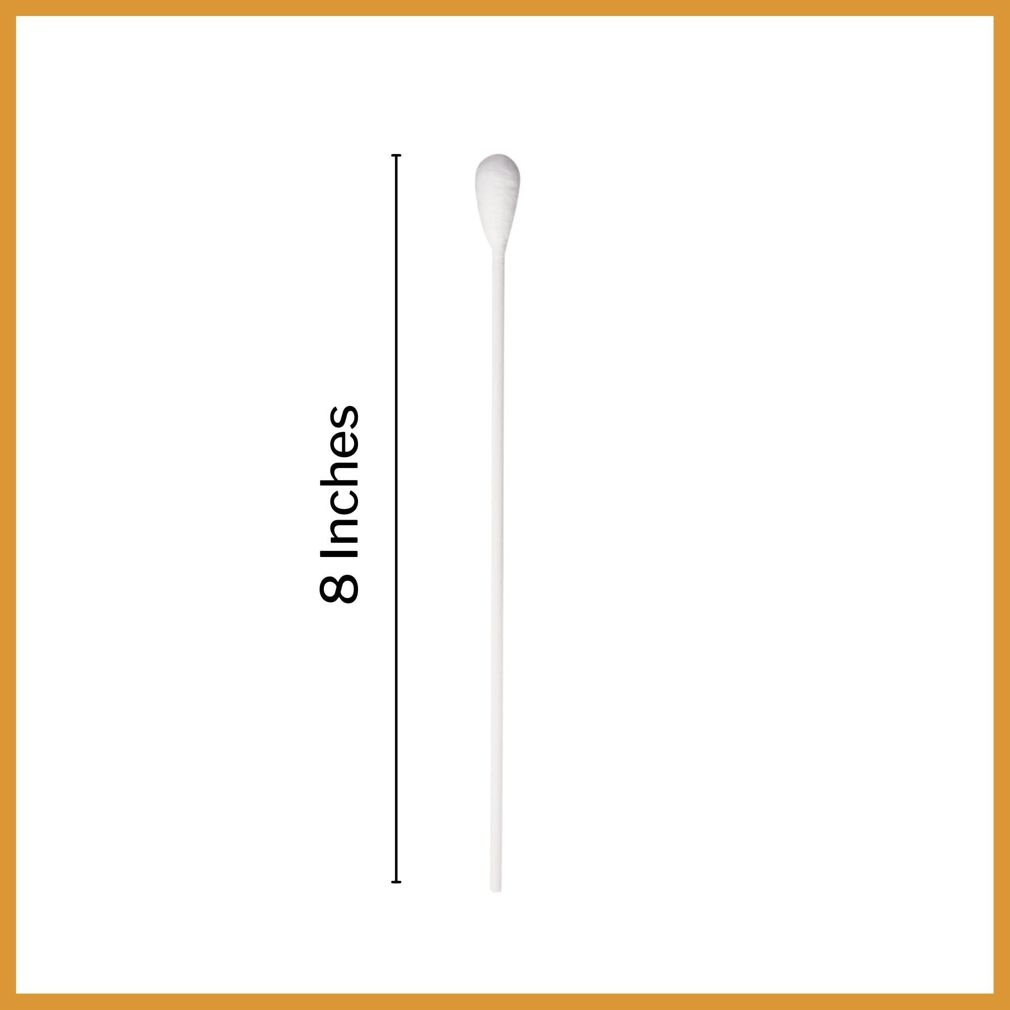 McKesson rayon-tipped applicator close-up showing 8-inch length for routine tasks.