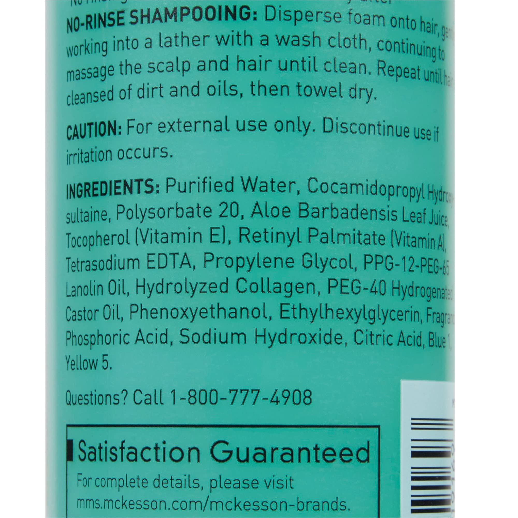 McKesson rinse-free foam cleanser packaging highlights a compact, transport-friendly design.