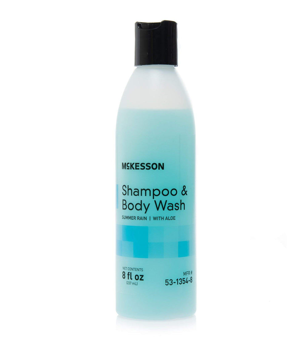 McKesson shower setup image implies easy daily routine.