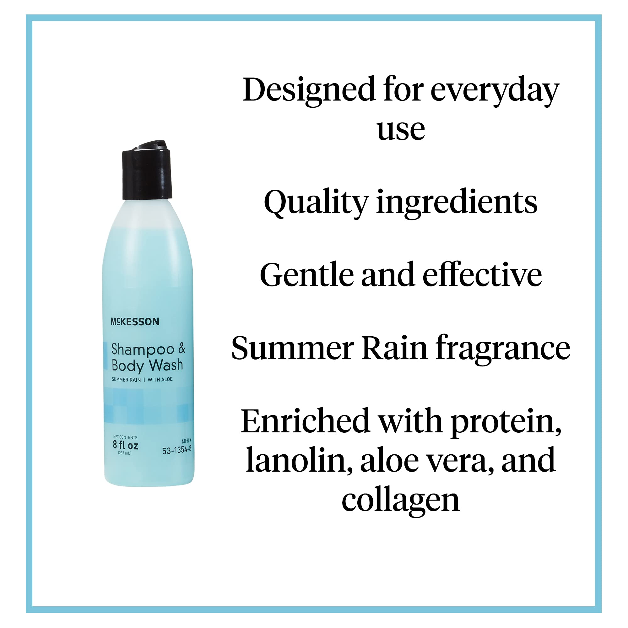 McKesson Summer Rain label closeup shows light fragrance.