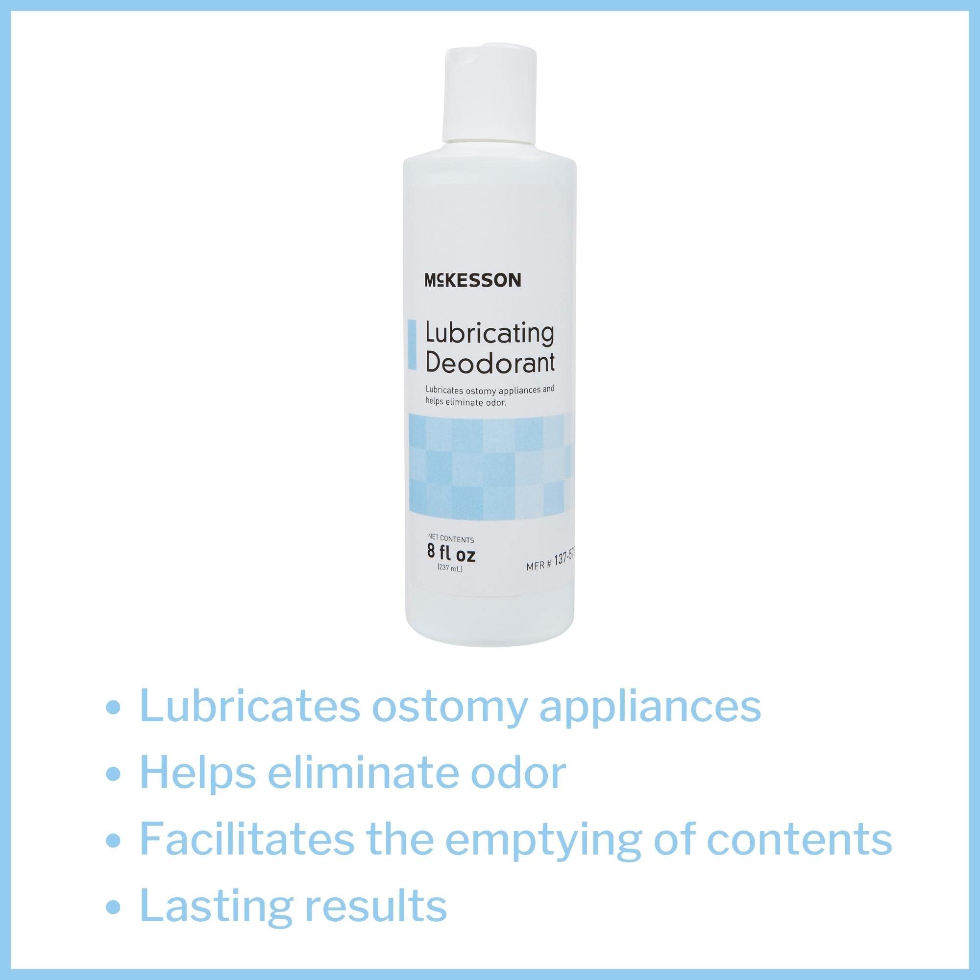 McKesson unscented deodorant bottle image highlights fragrance-free formula for sensitive skin.