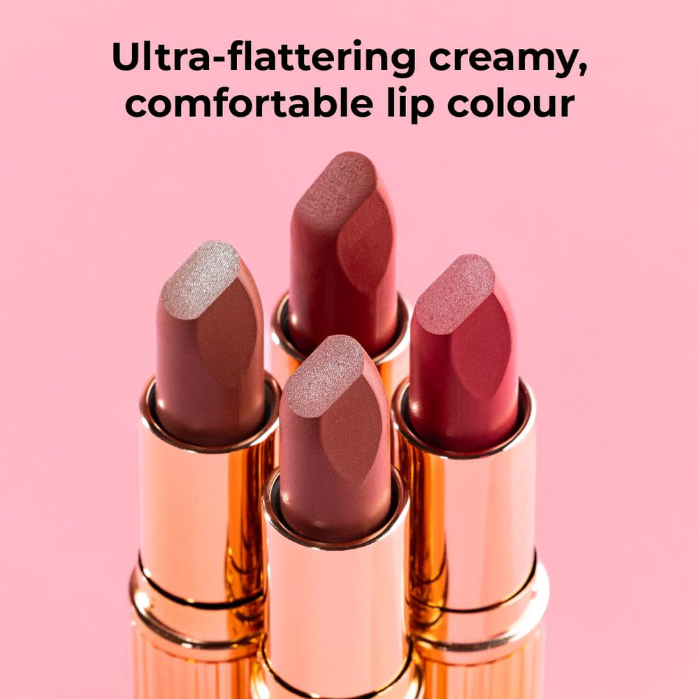 MCoBeauty Crème Matte Luxe Lipstick long-wear performance in a portable tube.
