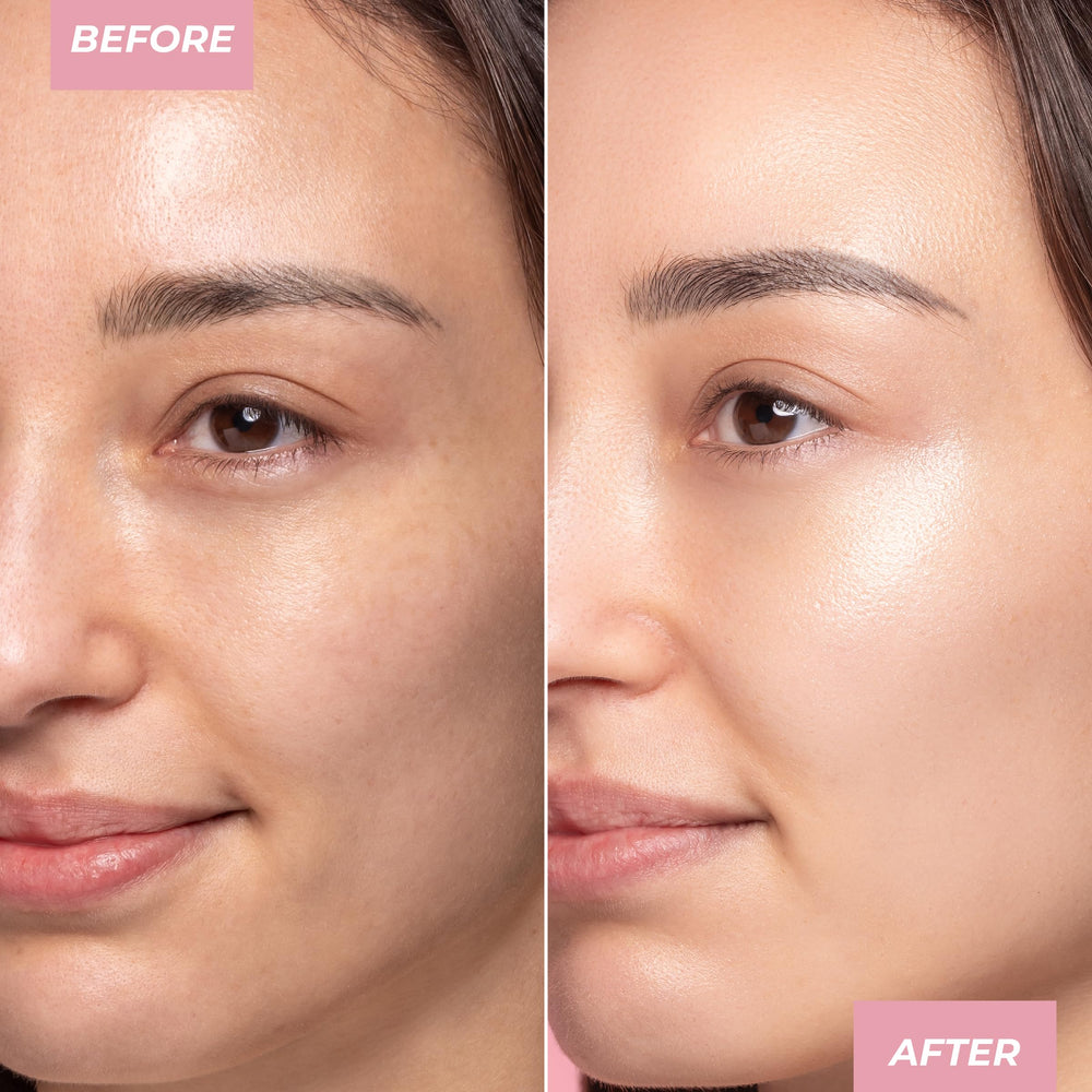 MCoBeauty Flawless Glow swatch-application showing buildable luminosity