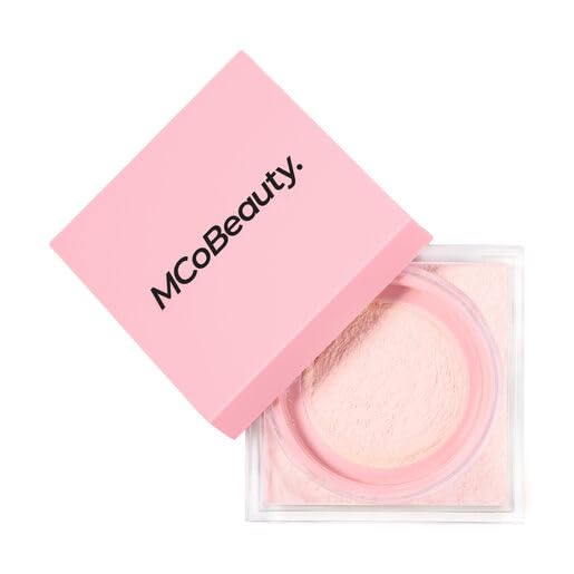 MCoBeauty Loose Powder Cool & Set Rose Pink packaging showing lightweight formula
