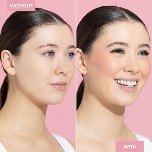 MCoBeauty Rose Pink powder on skin creates soft-focus, airbrushed look