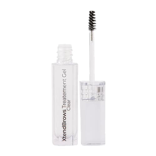 MCoBeauty XtendBrows precision brush applying clear gel for lift and control