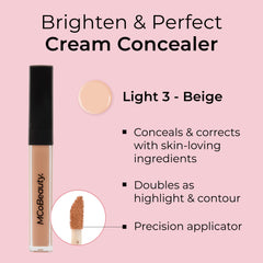 MCoBeauty blemish coverage swatch for even-toned skin.