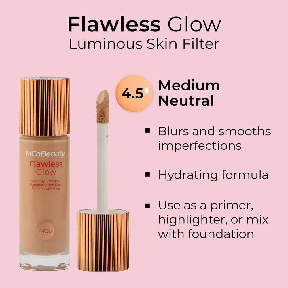 MCoBeauty Flawless Glow dot on cheek demonstrates precise glow