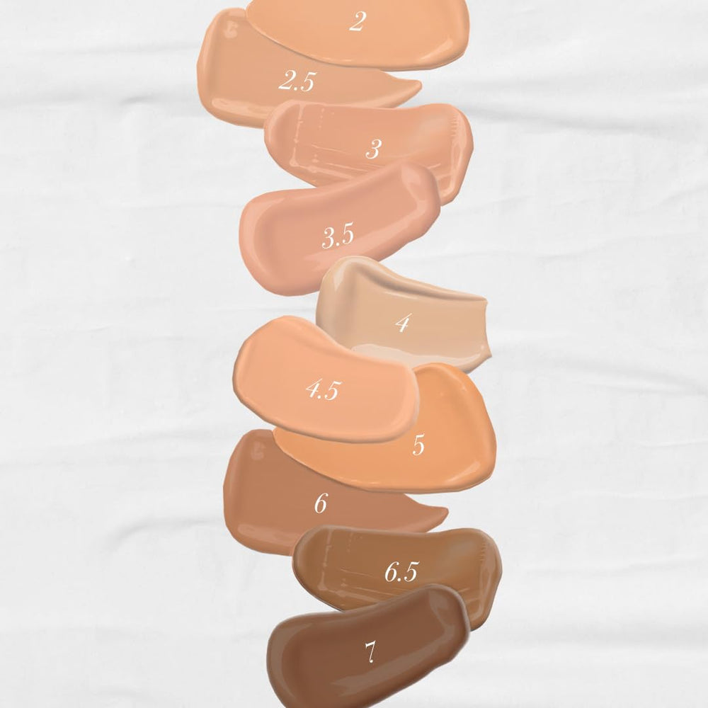 MCoBeauty Flawless Glow face-swatch shows warm luminous finish