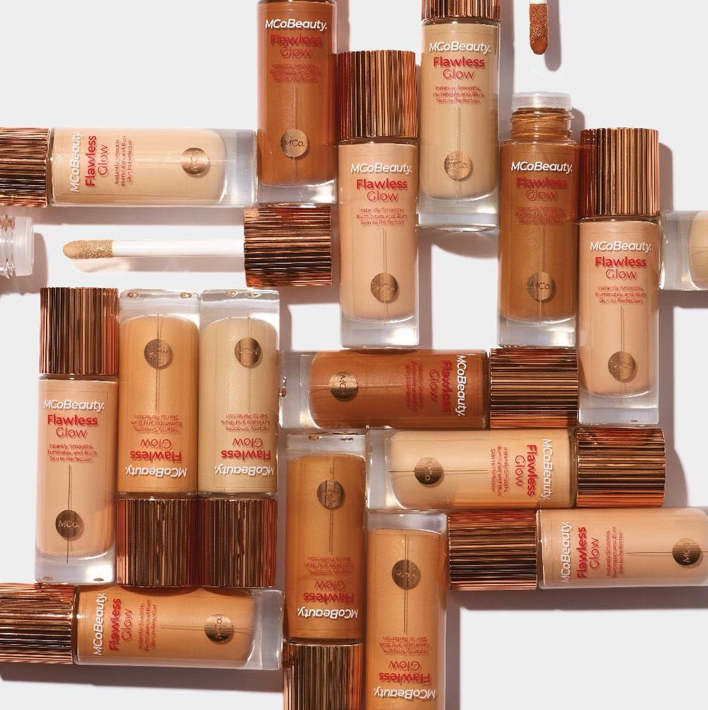 MCoBeauty Flawless Glow swirl-texture demonstrates buildable luminosity
