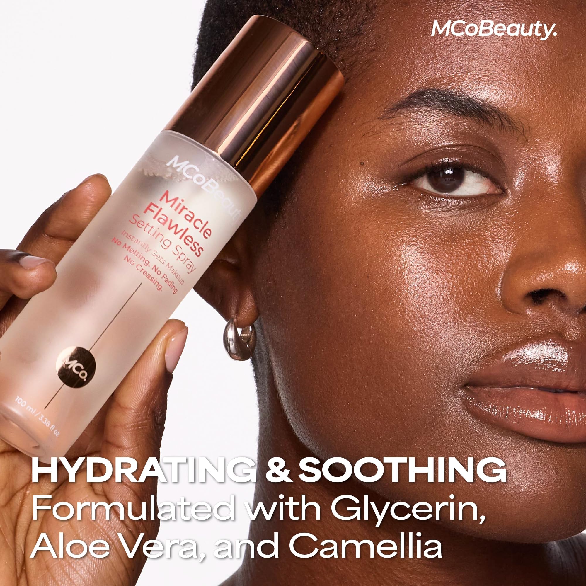 MCoBeauty label detail with ingredients list visible benefit: transparent formulation