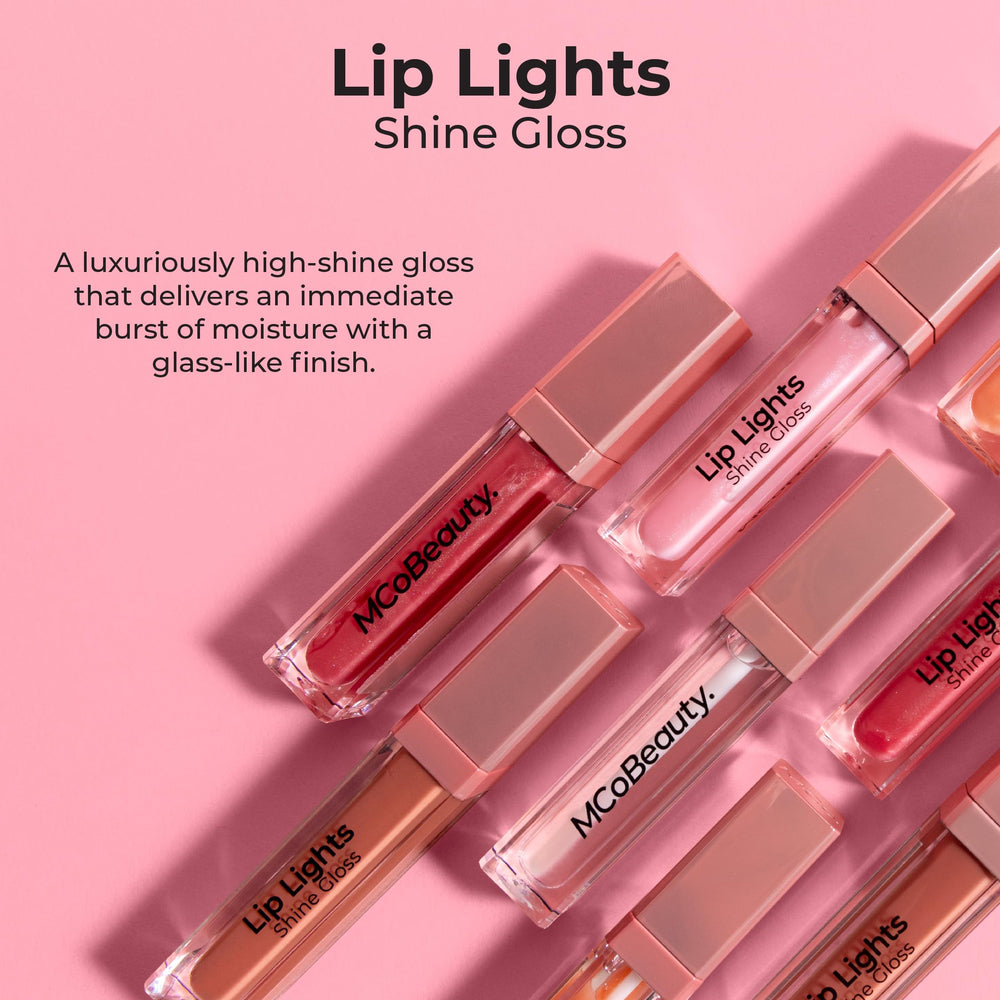MCoBeauty Lip Lights Shine Gloss lightweight formula comforts lips with daily wear.