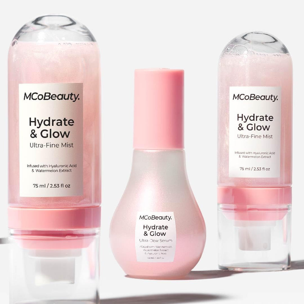 MCoBeauty subtle shimmer on skin creates radiant glow.