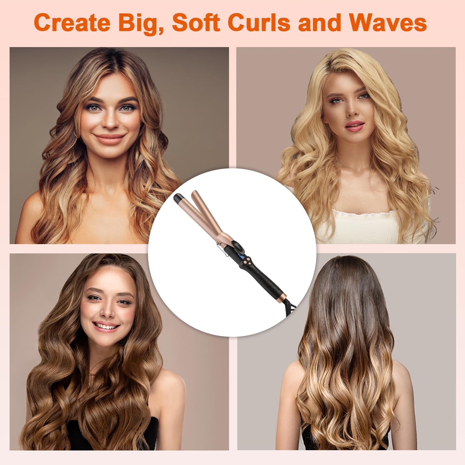 MCODON Curling Iron 360 swivel cord enables flexible styling.