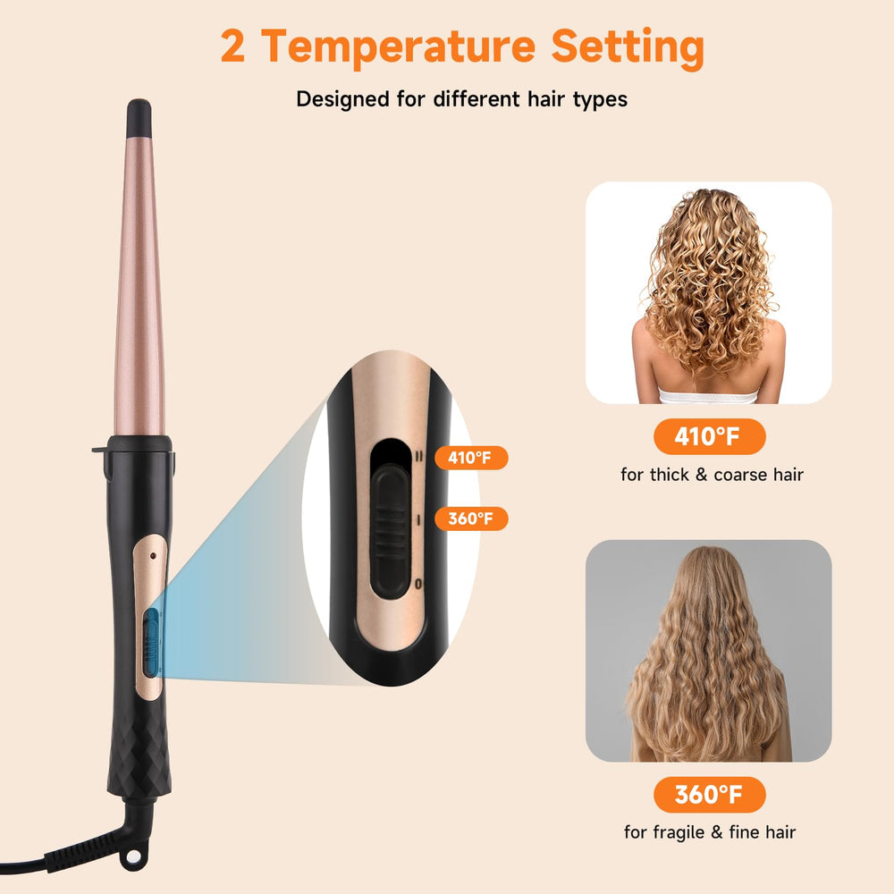 MCODON fast heat-up with PTC technology for quick styling sessions.