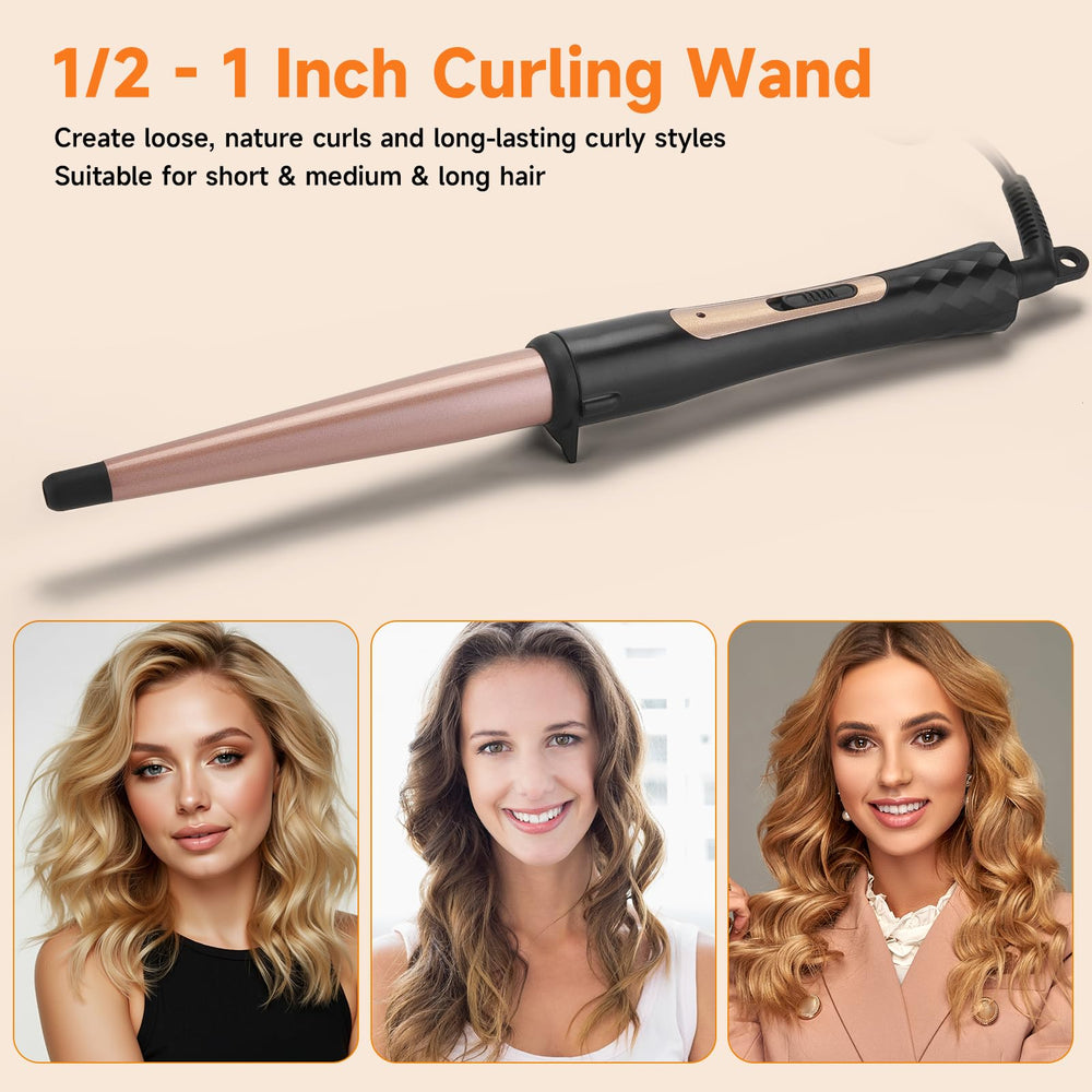 MCODON tourmaline ceramic barrel shows smooth glide and frizz control for shine.