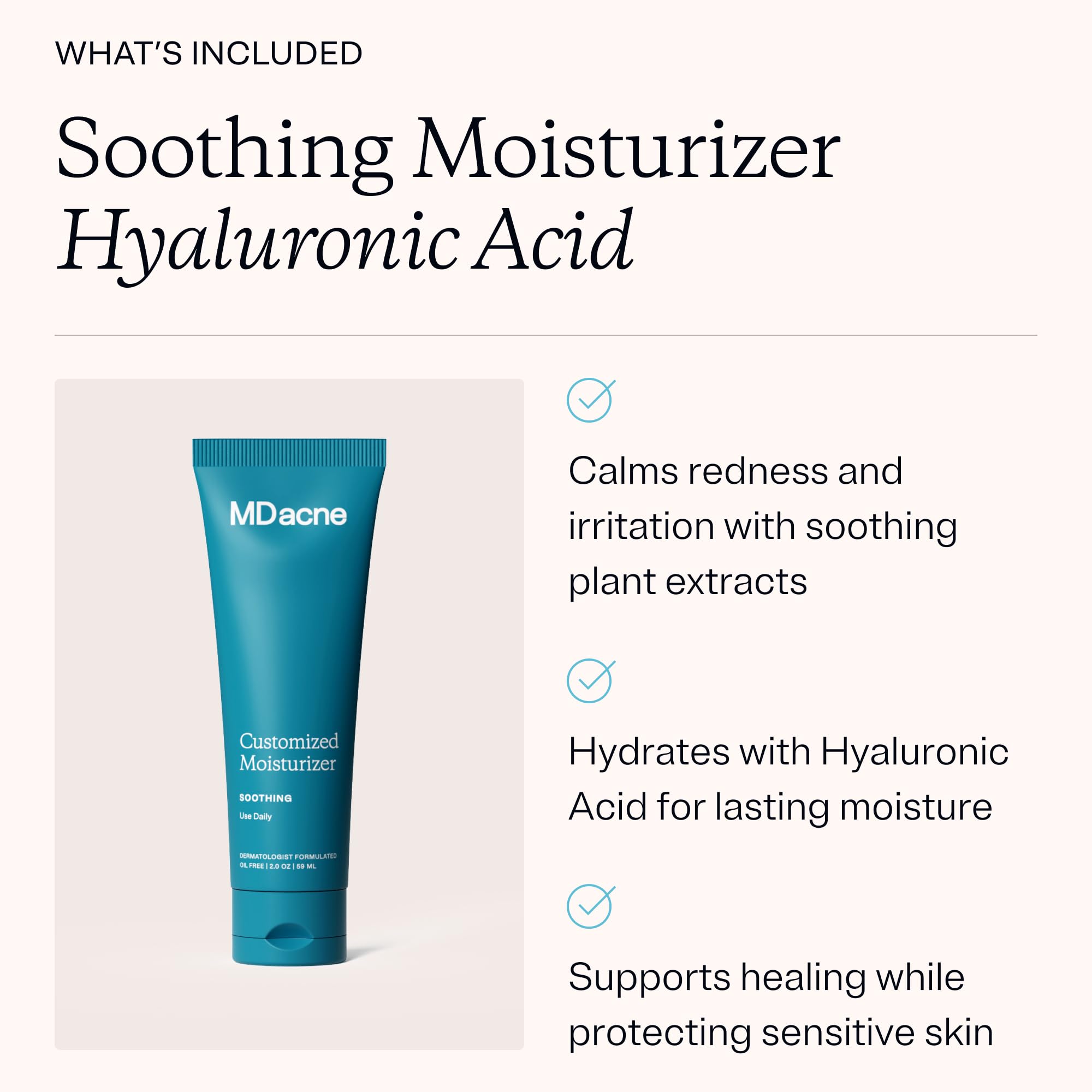 MDacne benzoyl peroxide cream bottle dispensing system ideal for targeted acne areas.