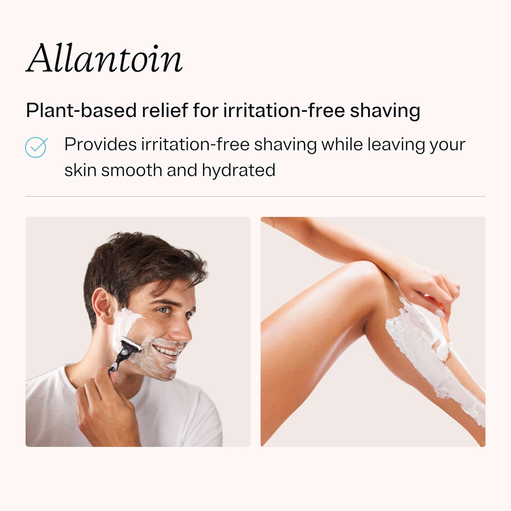 MDacne shaving cream on the face reduces razor burn.