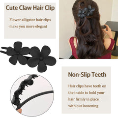 Mdscve flower flat hair clip green side view complements bold outfits and casual looks.