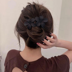 Mdscve flower flat hair clip purple flower detail adds cute styling for any occasion.