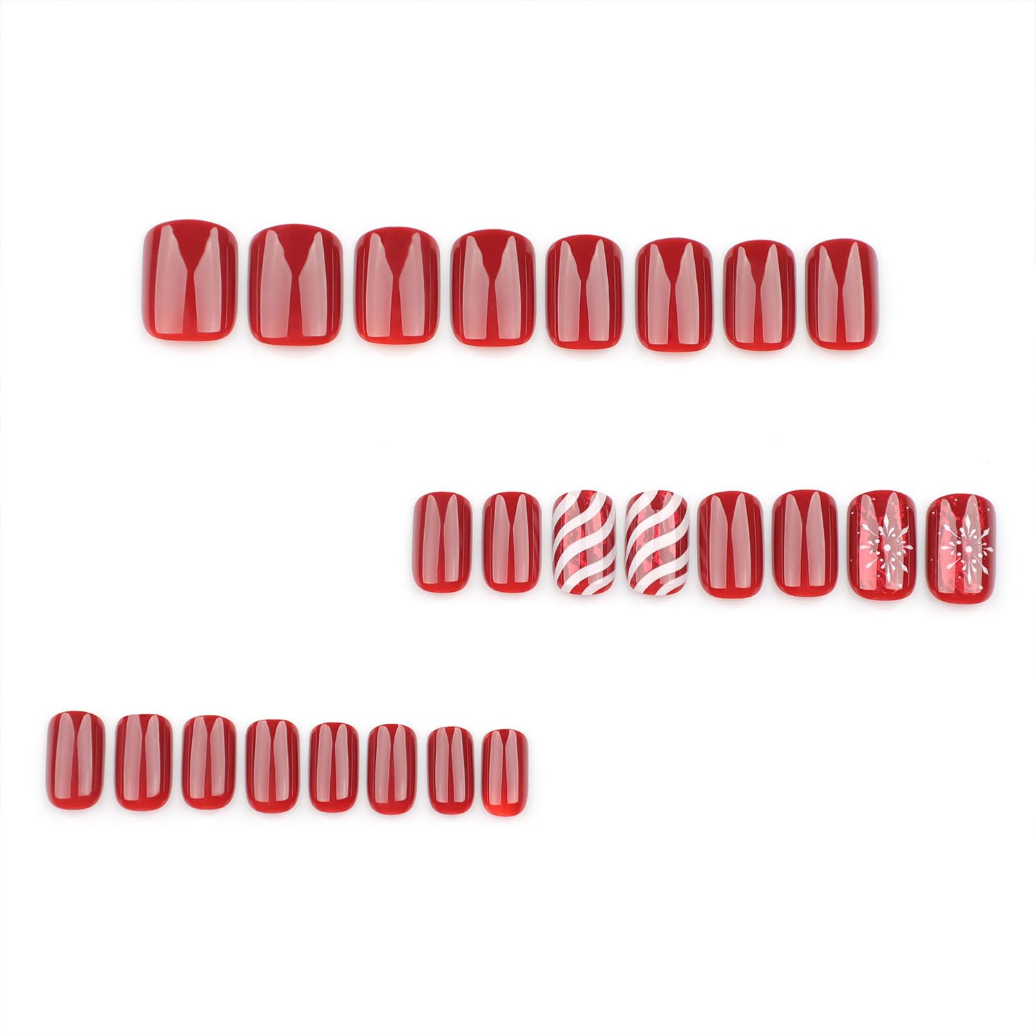 Mdscve snowflake design nails closeup with festive pattern and glossy finish