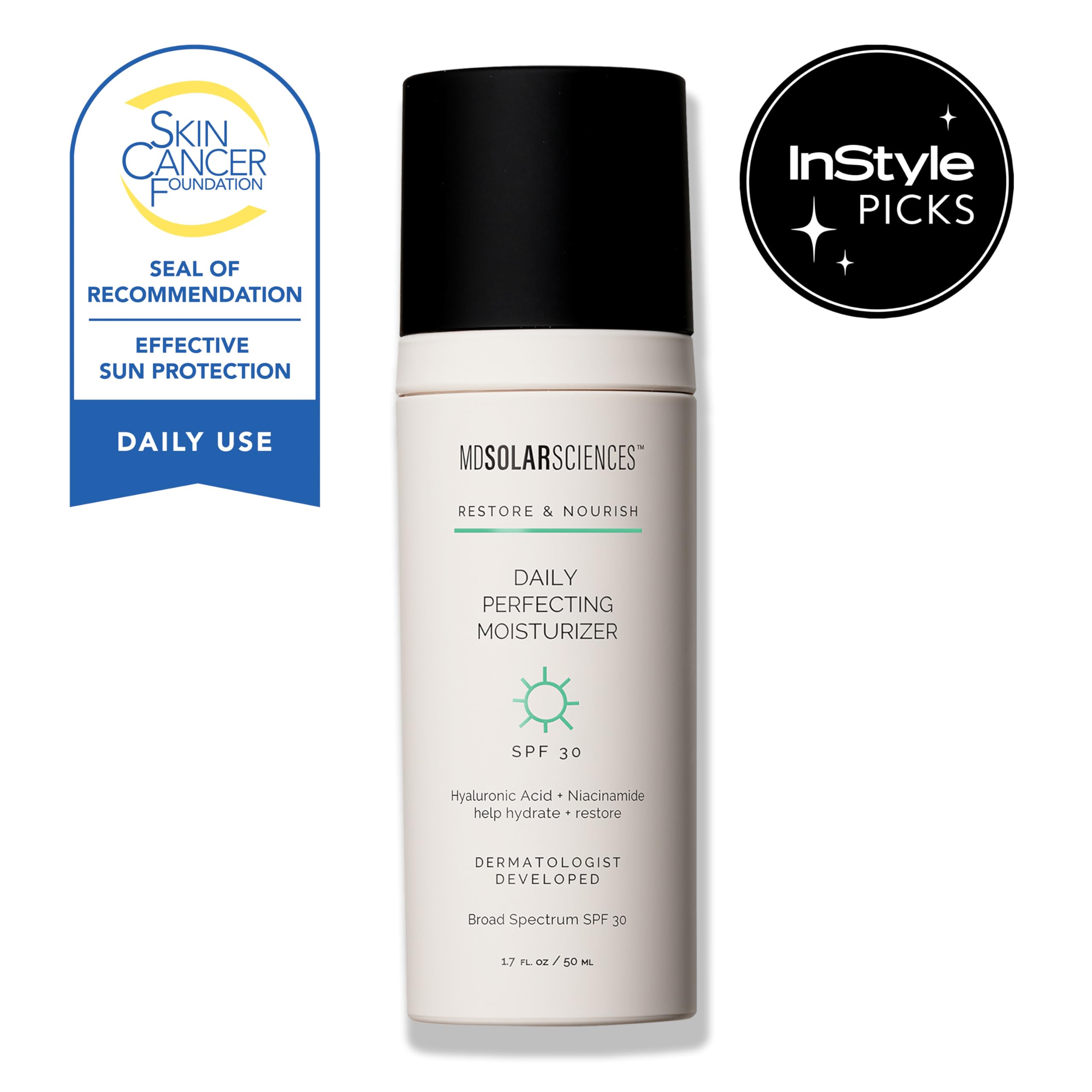 MDSolarSciences moisturizer cream swirl highlights texture ideal for morning hydration