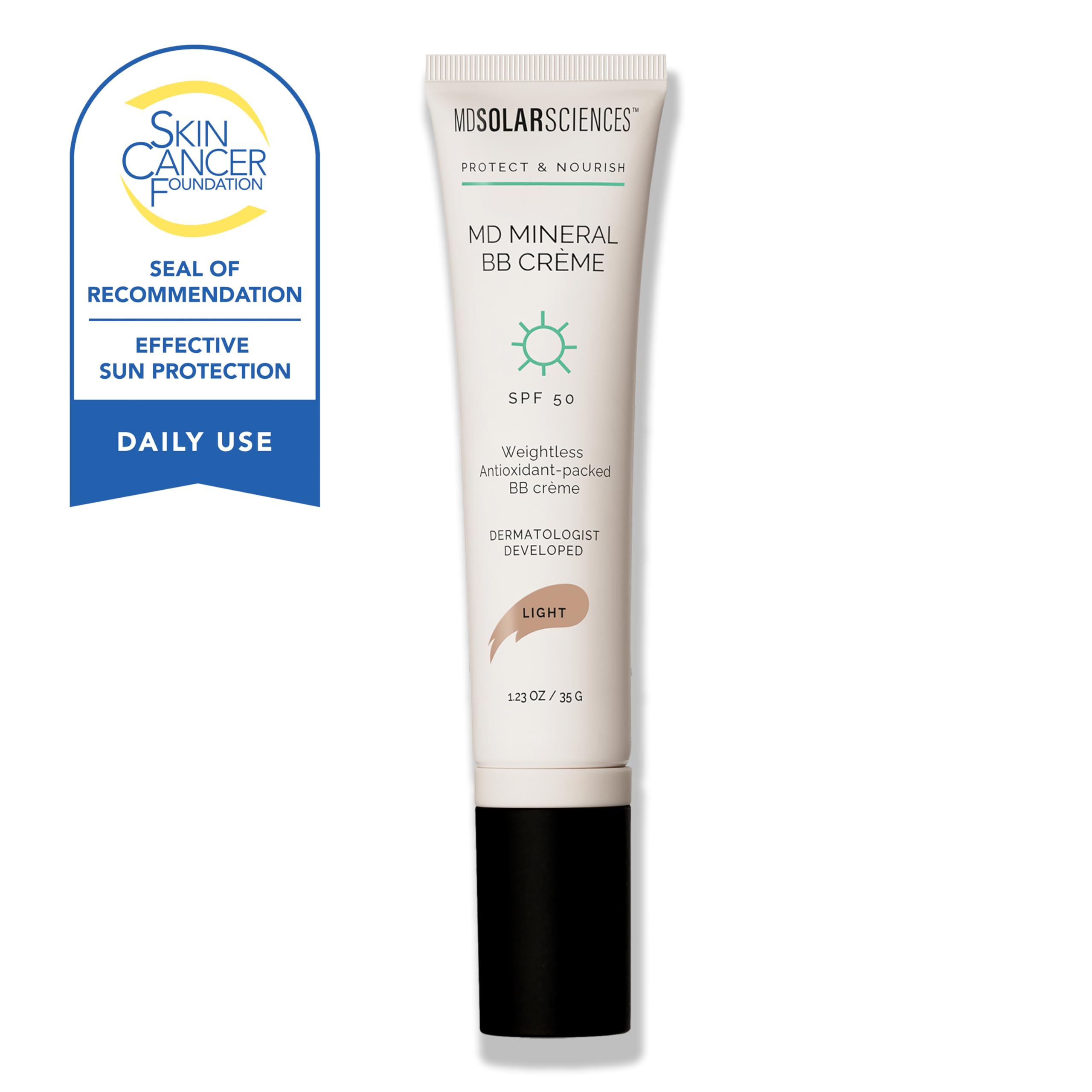 MDSolarSciences Mineral BB Crème SPF 50 medium bottle for versatile shade match