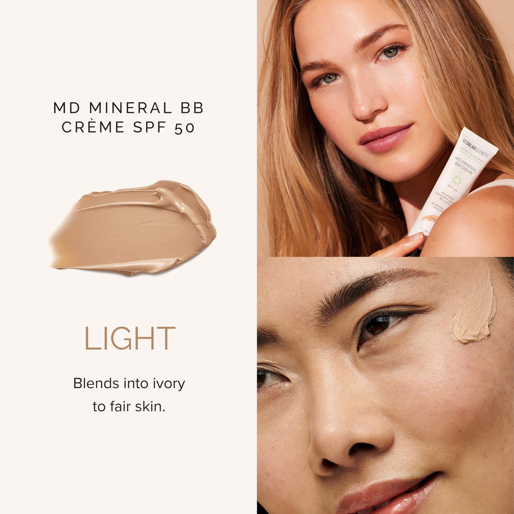 MDSolarSciences Mineral BB Crème SPF 50 application under makeup primer on skin
