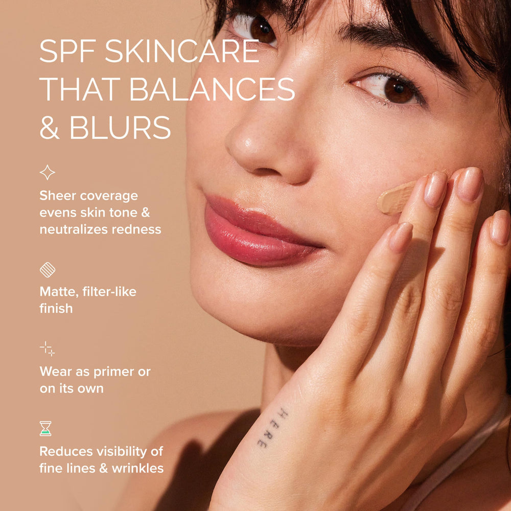MDSolarSciences tinted sunscreen with sheer tint matching most skin tones.