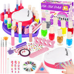 Meaicezli package nail set highlights an all-in-one kit for kid-friendly nail art creativity.