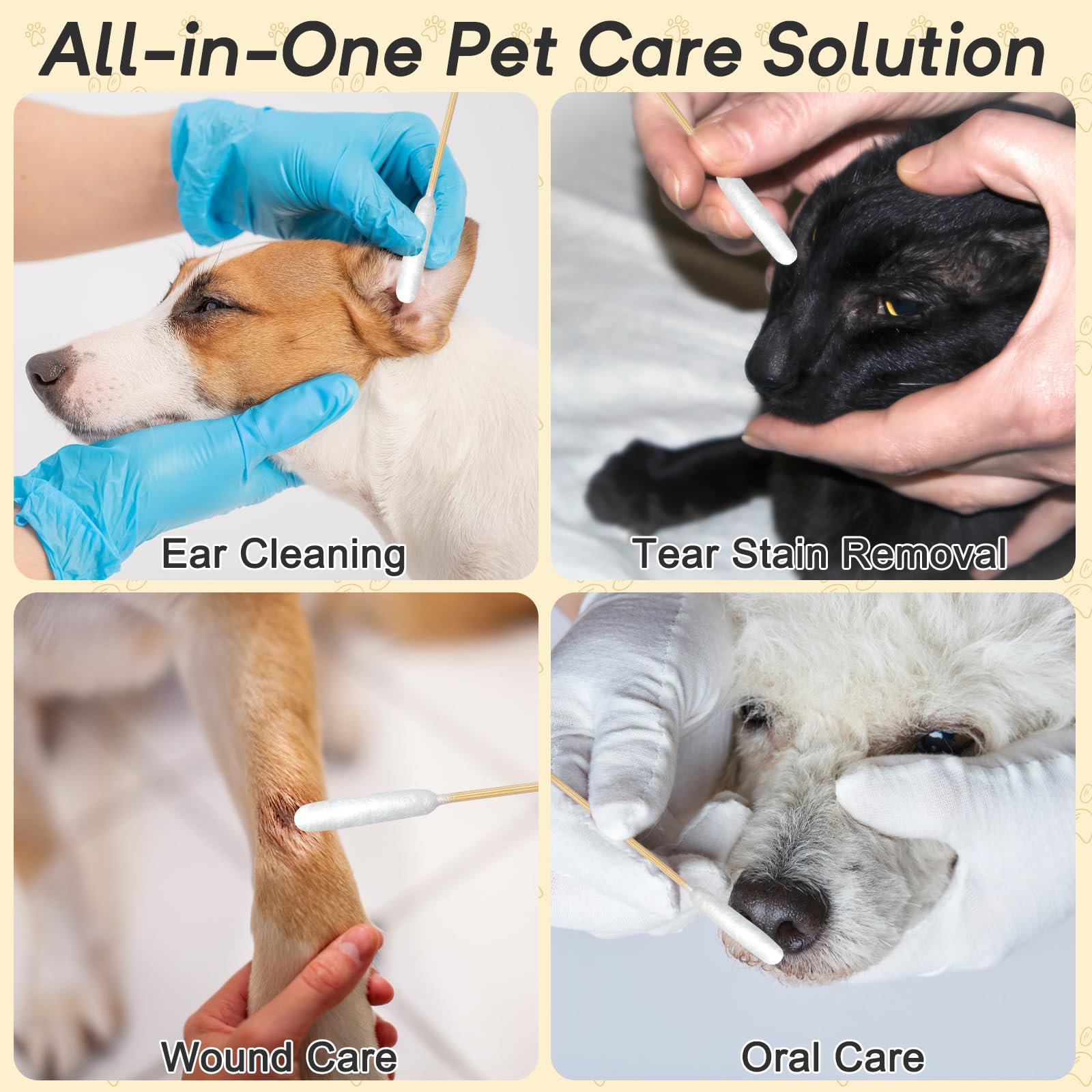 Meanhoo multi-use pet care swab for applying solutions and delicate cleaning.