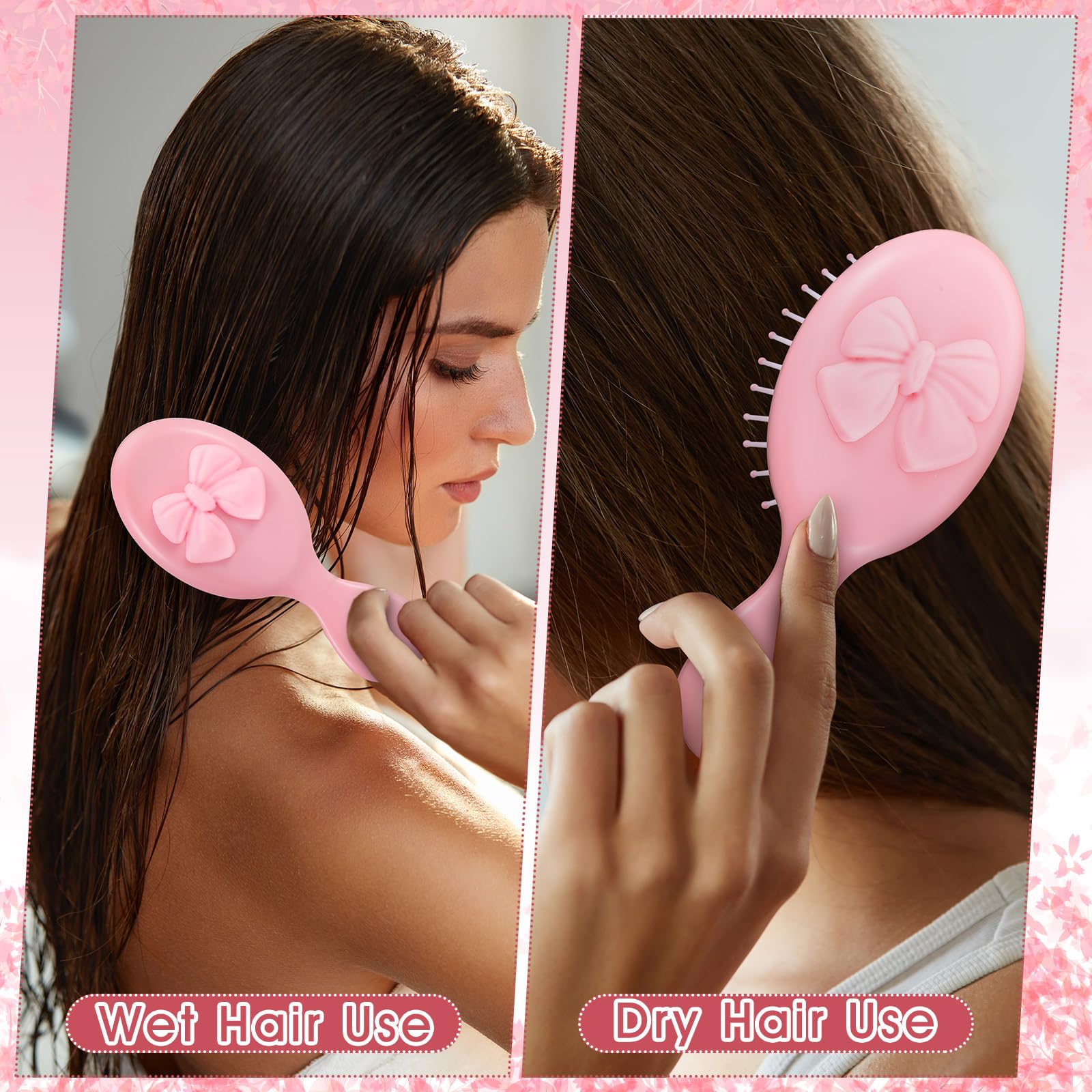 Meanplan pink brush highlights soft teeth and frizz control in use