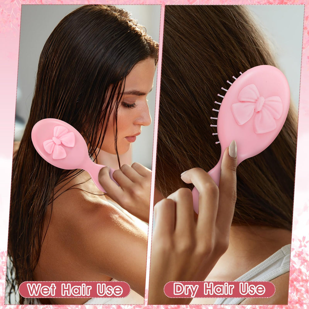 Meanplan pink brush highlights soft teeth and frizz control in use